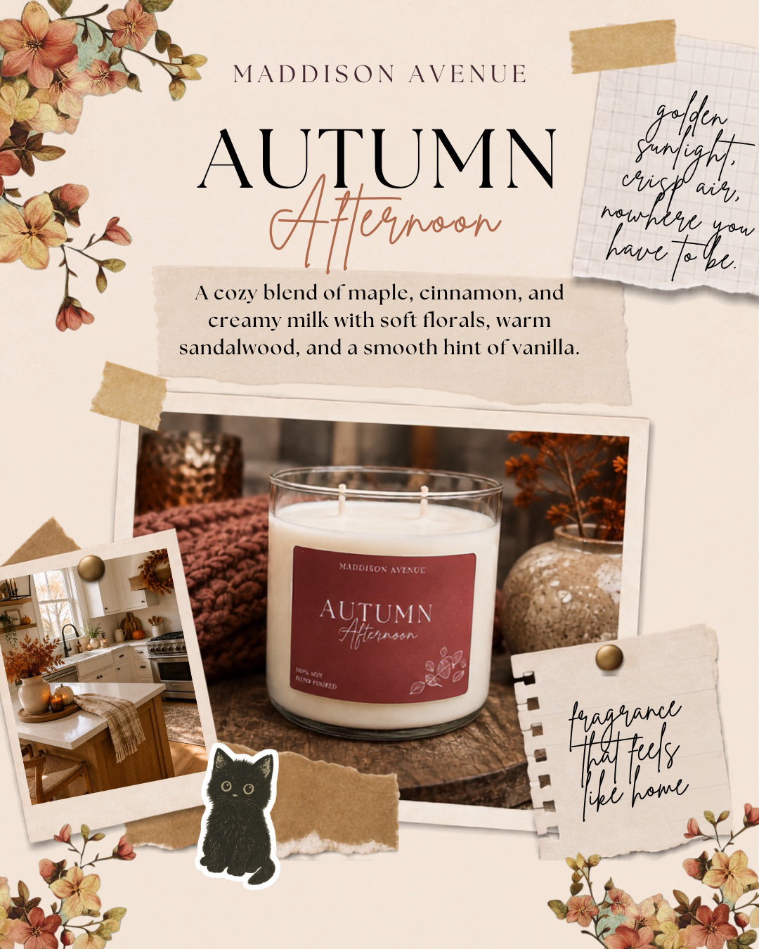 Autumn Afternoon Candle | Maple, Sandalwood & Vanilla Fall Candle