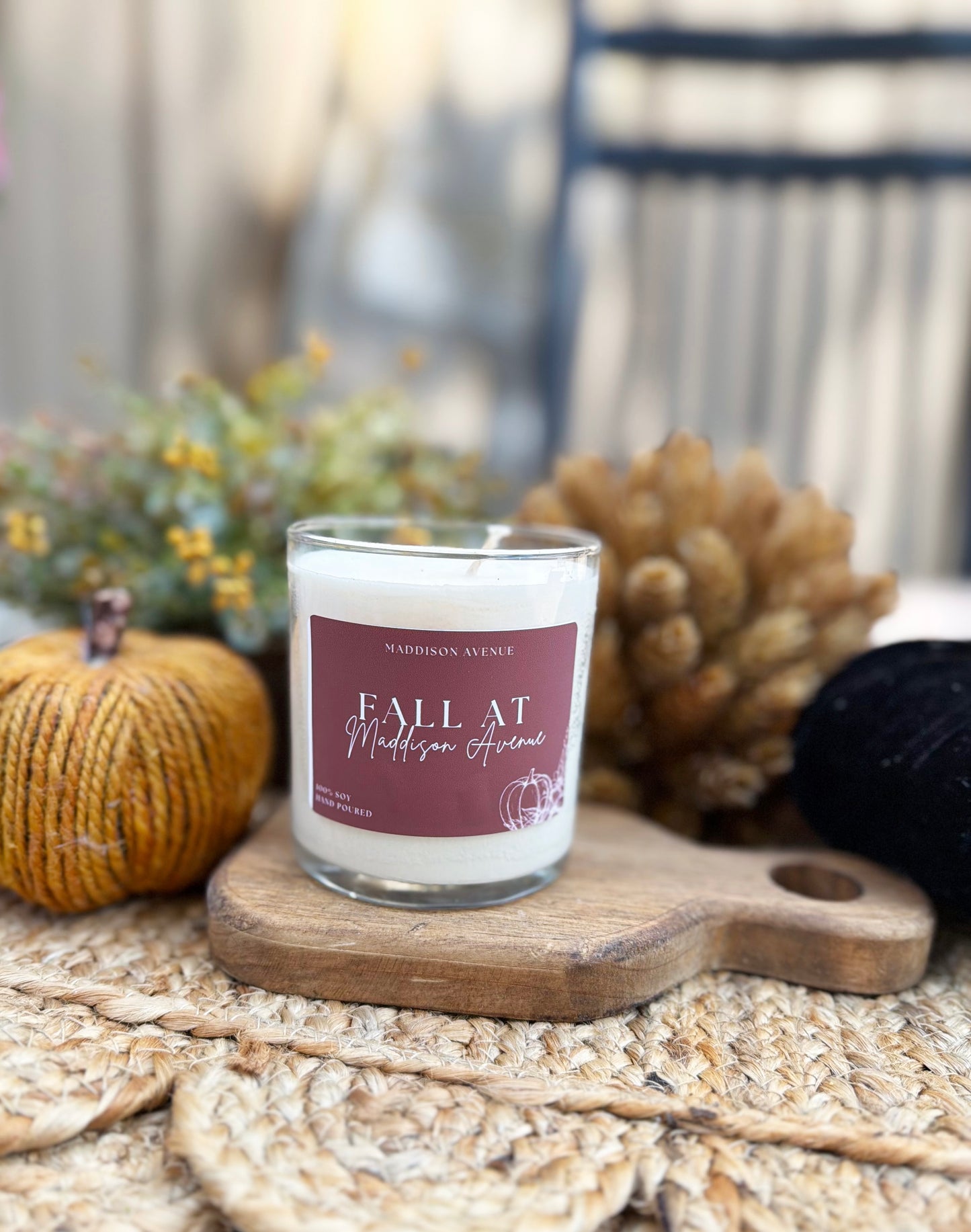 Fall at Maddison Avenue Candle | Cinnamon, Spiced Plum & Toasted Pecan Soy Candle