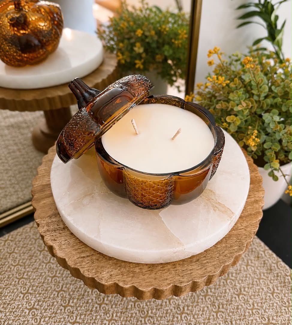 Autumn Heirloom | Amber Pumpkin Candle | 2-Wick Hand-Poured Soy Candle