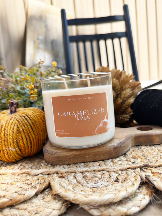 Caramelized Pear Candle | Pear, Caramel & Vanilla Fall Candle