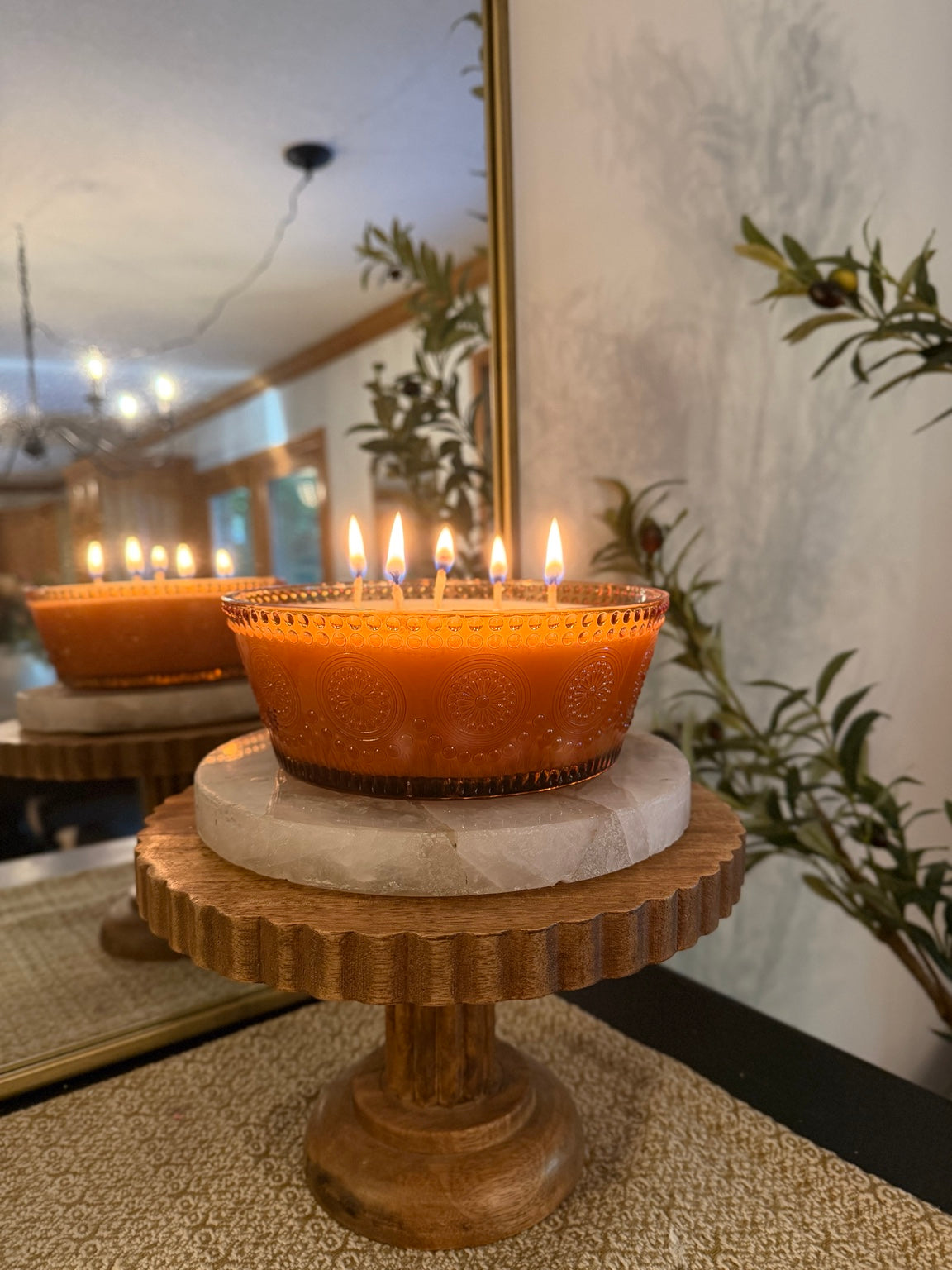 Mabel | Amber Bowl Candle | 4-Wick Hand-Poured Soy Candle