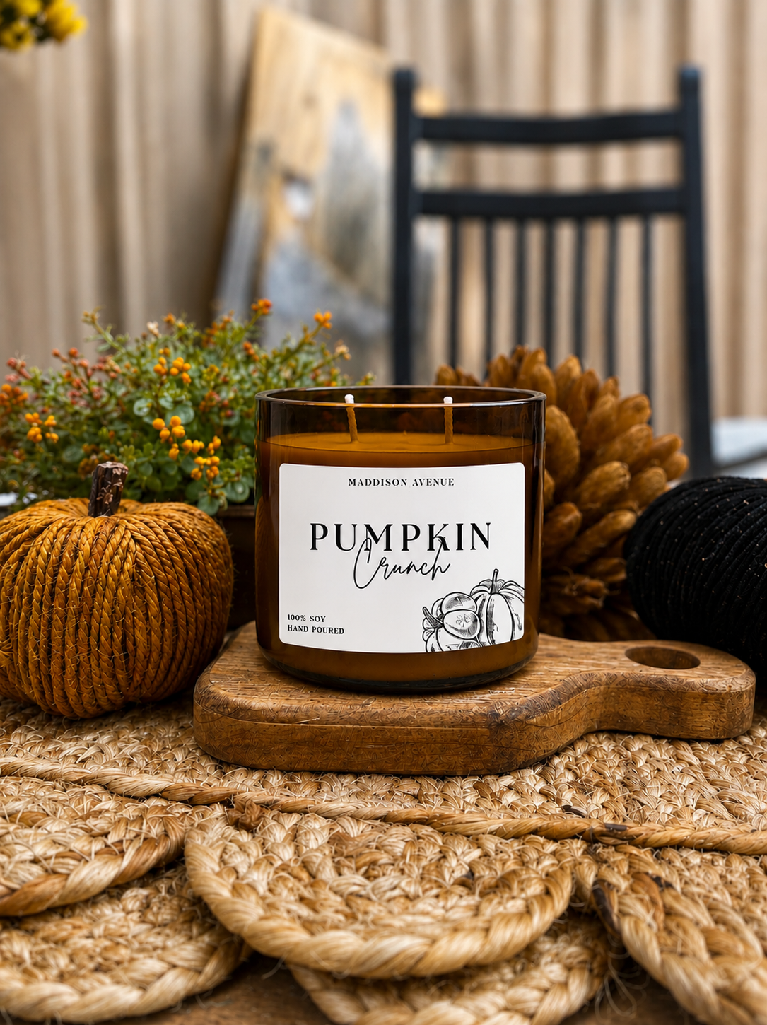 Pumpkin Crunch Candle | Classic Pumpkin Spice Fall Soy Candle