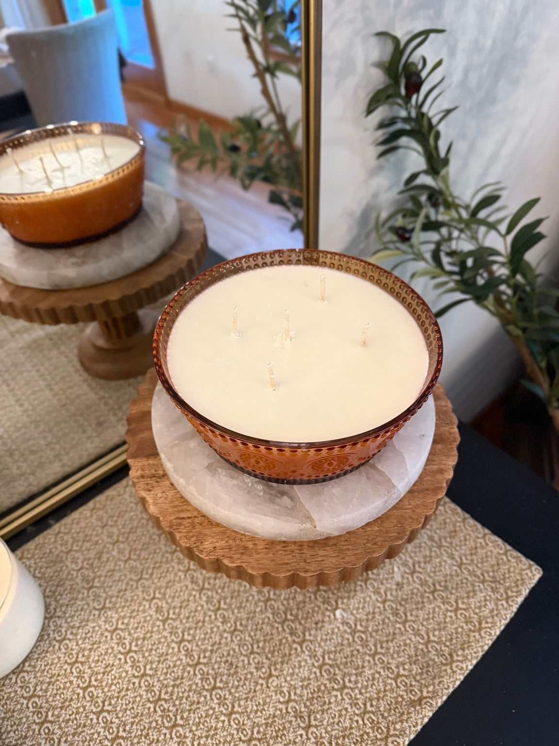 Mabel | Amber Bowl Candle | 4-Wick Hand-Poured Soy Candle