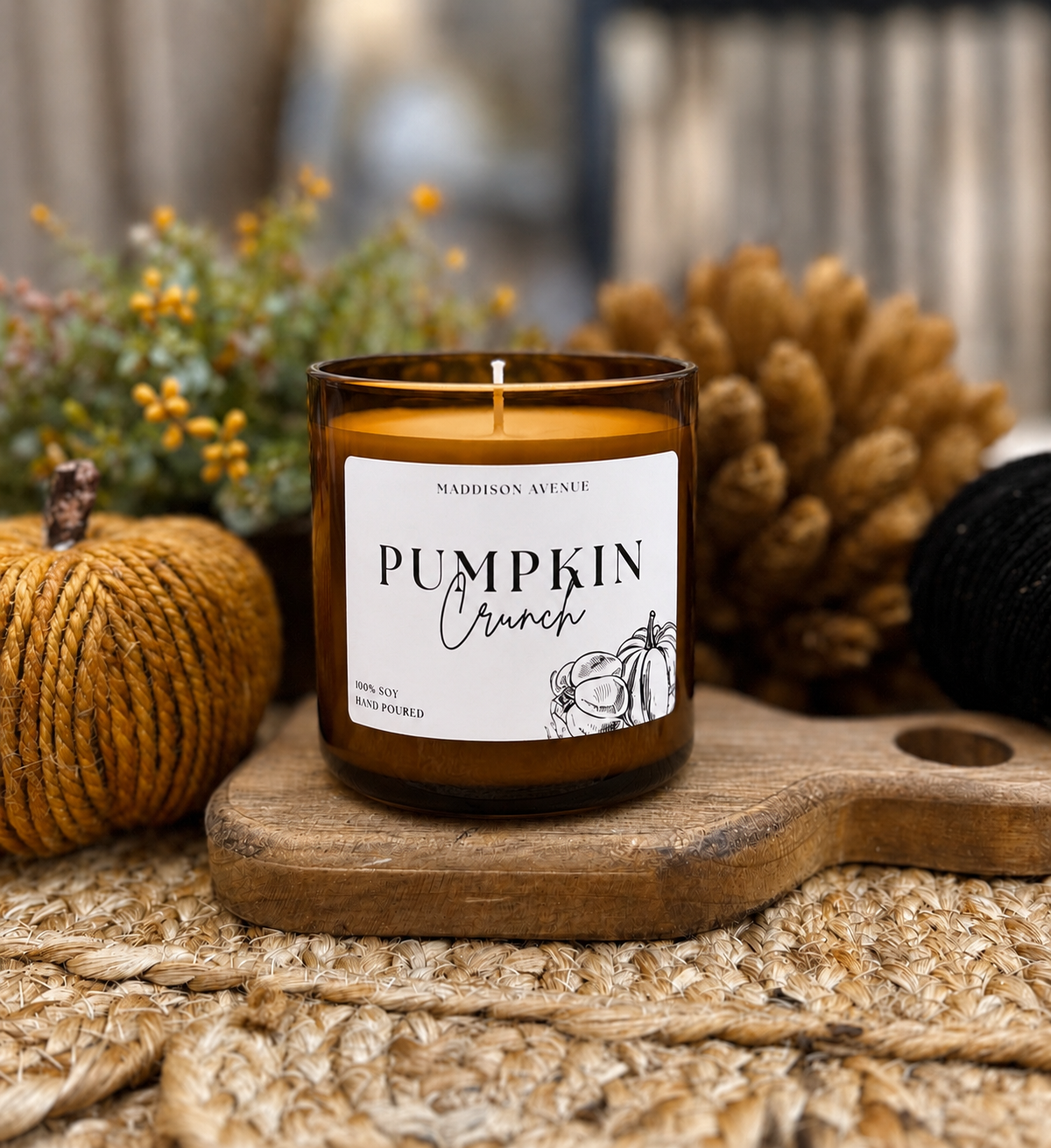Pumpkin Crunch Candle | Classic Pumpkin Spice Fall Soy Candle