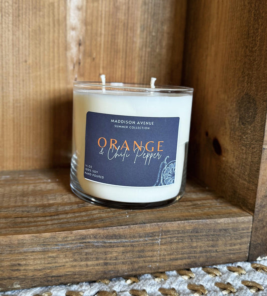 Orange & Chili Pepper Soy Candle | Hand-Poured Spicy Citrus Candle