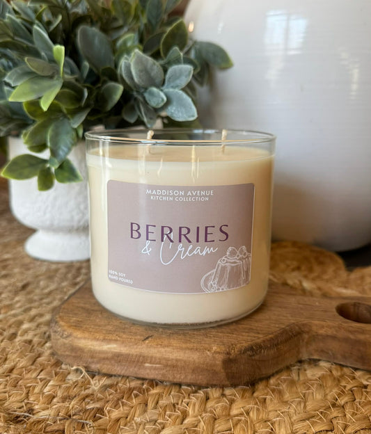 Berries and Cream Soy Candle | Hand-Poured Fruity & Sweet Candle