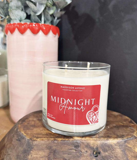 Midnight Amour Soy Candle | Hand-Poured Romantic Evening Candle
