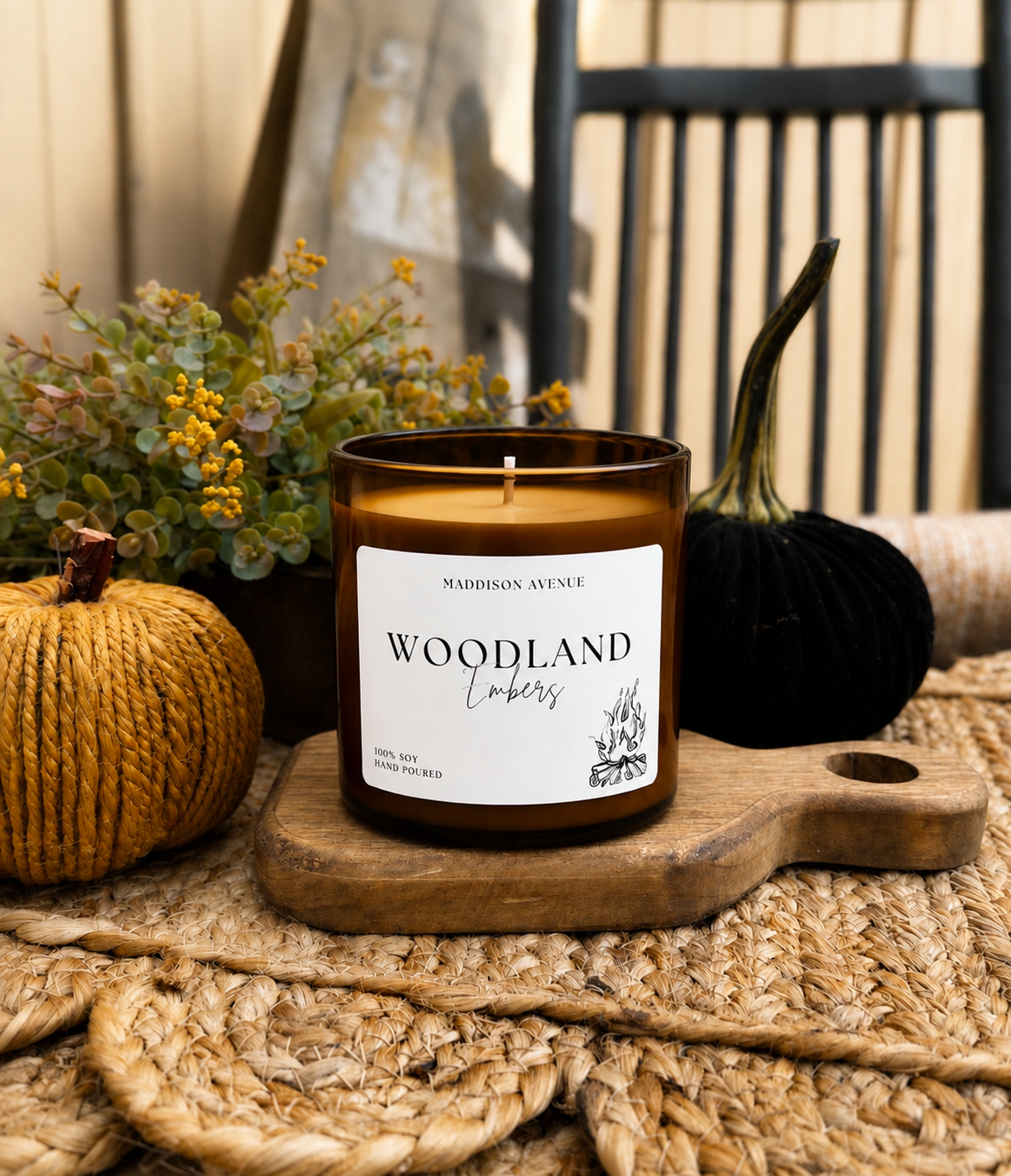 Woodland Embers Candle | Smoky Campfire & Woodsy Fall Candle