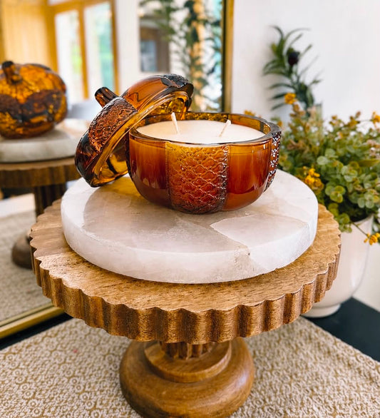 Autumn Heirloom | Amber Pumpkin Candle | 2-Wick Hand-Poured Soy Candle