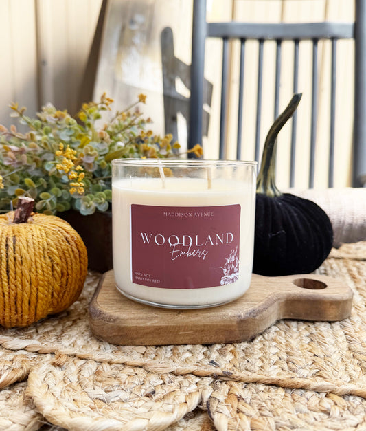 Woodland Embers Candle | Smoky Campfire & Woodsy Fall Candle