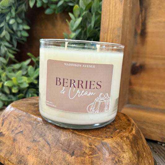 Berries and Cream Soy Candle | Hand-Poured Fruity & Sweet Candle