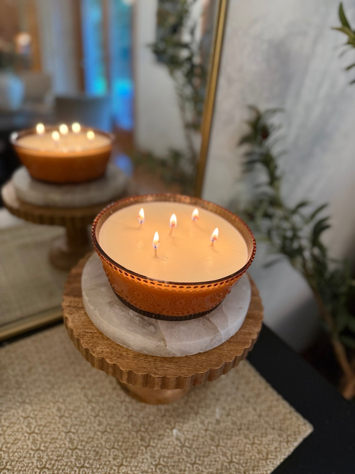 Mabel | Amber Bowl Candle | 4-Wick Hand-Poured Soy Candle