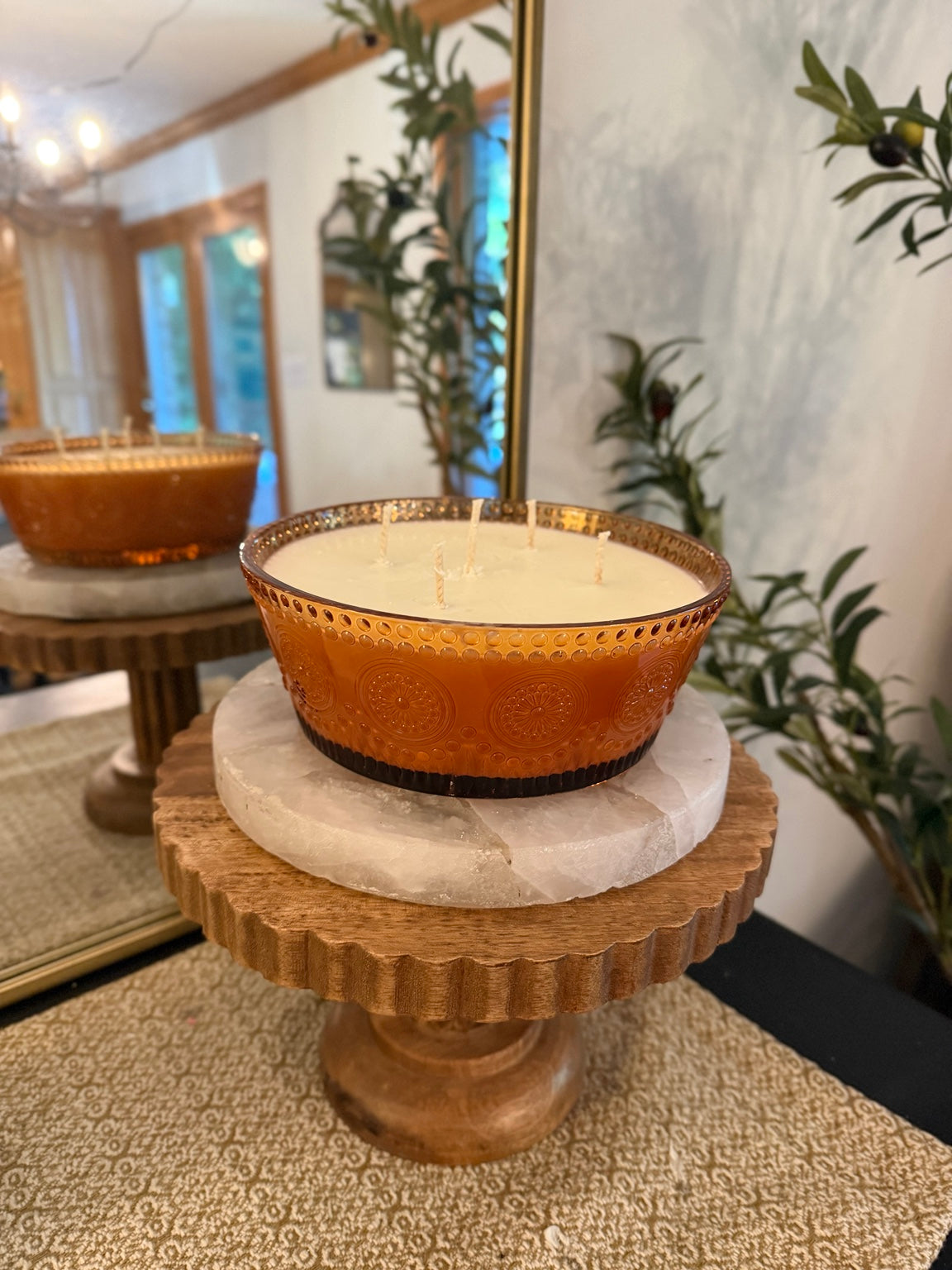 Mabel | Amber Bowl Candle | 4-Wick Hand-Poured Soy Candle