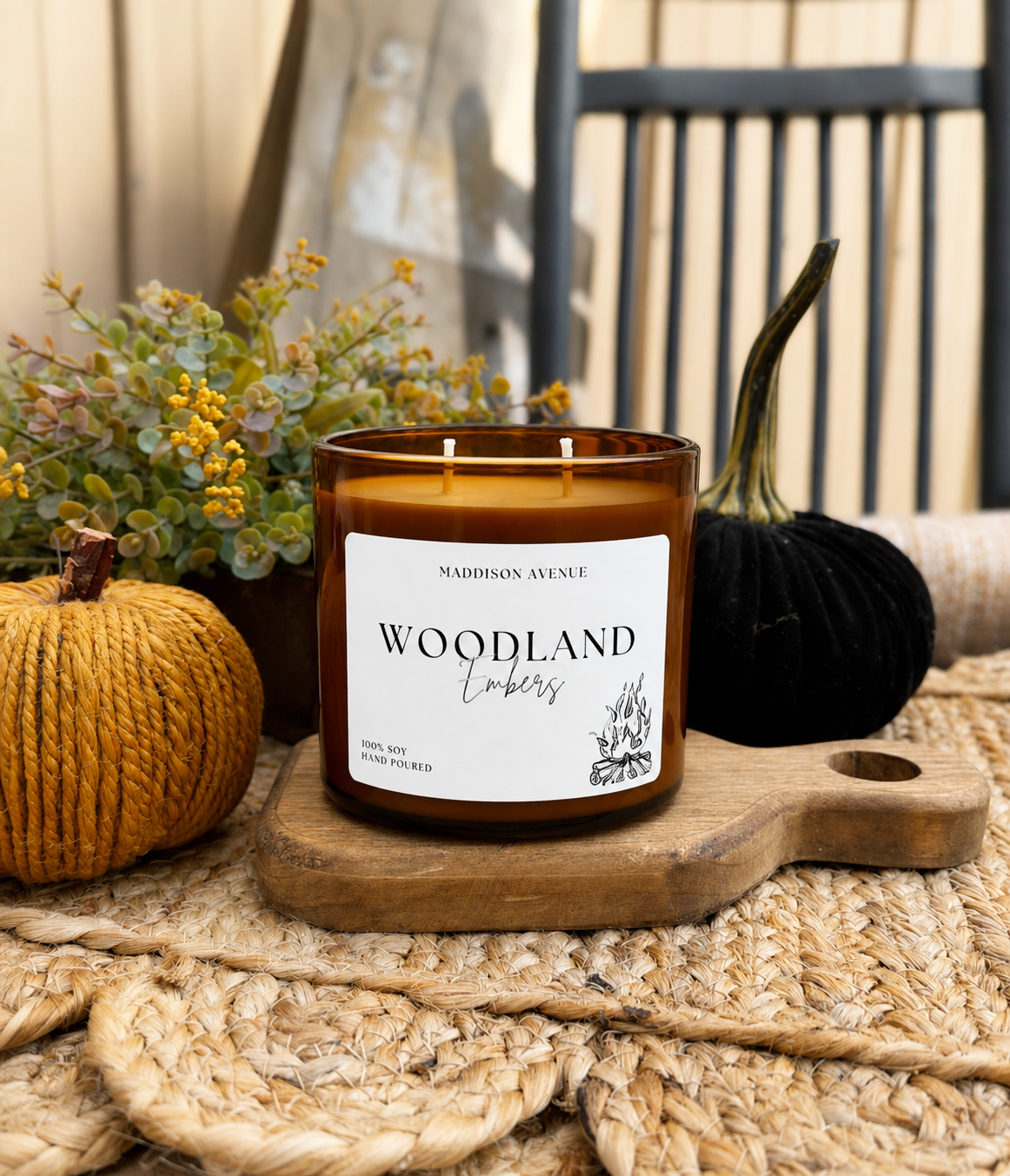Woodland Embers Candle | Smoky Campfire & Woodsy Fall Candle