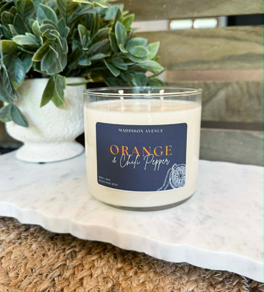 Orange & Chili Pepper Soy Candle | Hand-Poured Spicy Citrus Candle
