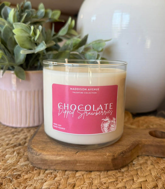 Chocolate Dipped Strawberry Soy Candle | Hand-Poured Dessert Candle