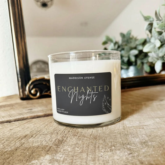 Enchanted Nights Soy Candle | Hand-Poured Amber & Musk Candle