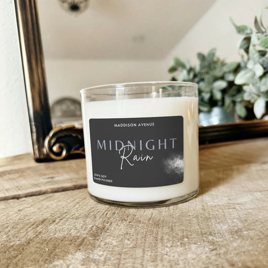 Midnight Rain Soy Candle | Hand-Poured Unisex Scented Candle