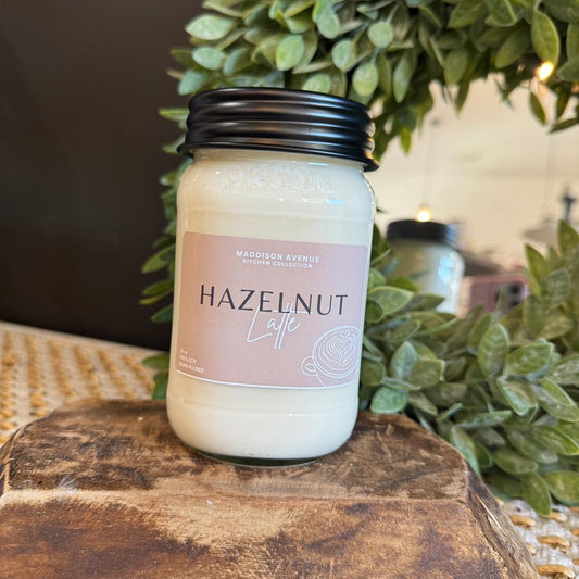 Hazelnut Latte Soy Candle | Hand-Poured Coffeehouse Candle
