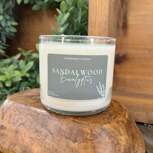 Sandalwood & Eucalyptus Soy Candle | Hand-Poured Relaxing Candle