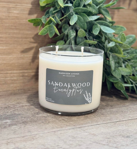 Sandalwood & Eucalyptus Soy Candle | Hand-Poured Relaxing Candle