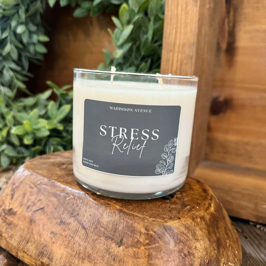 Stress Relief Soy Candle | Hand-Poured Eucalyptus & Spearmint Candle