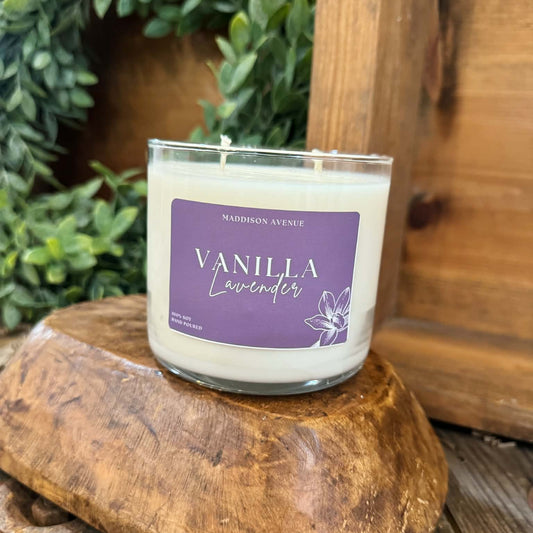 Vanilla Lavender Soy Candle | Hand-Poured Calming Candle