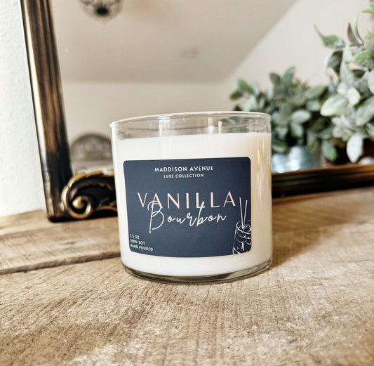Vanilla Bourbon Soy Candle | Hand-Poured Vanilla & Bourbon Scented Candle
