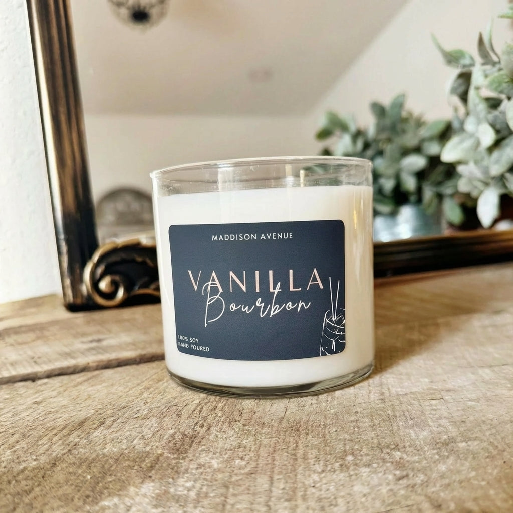 Vanilla Bourbon Soy Candle | Hand-Poured Vanilla & Bourbon Scented Candle
