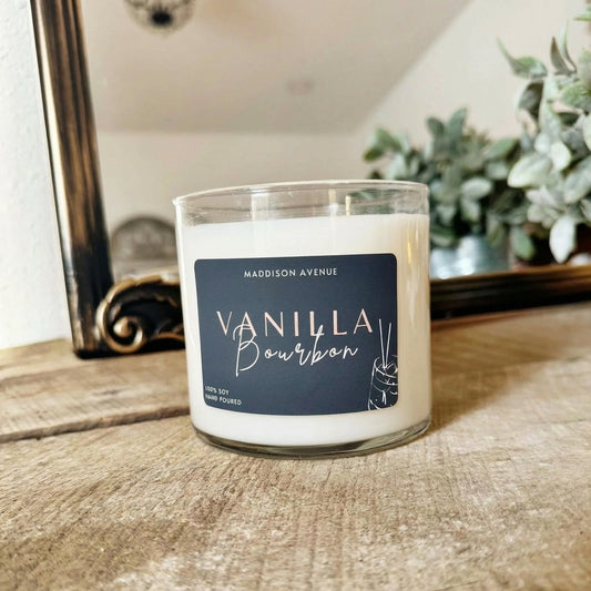 Vanilla Bourbon Soy Candle | Hand-Poured Vanilla & Bourbon Scented Candle